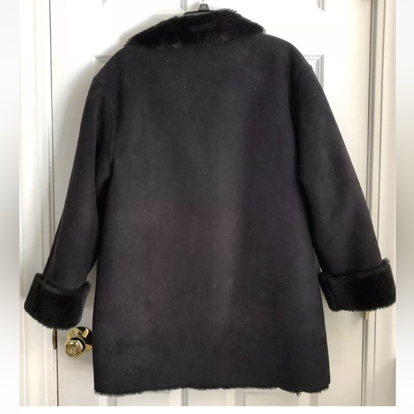 FUDA New York Women's Coat Size Small Black Made in Russia Button Down Heavy ps2 - Picture 3 of 9